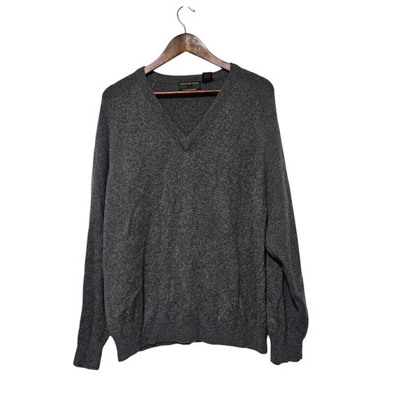 Alexander Julian Colours 100% Cashmere Sweater Men's Size L V-Neck Gray Classic - Picture 1 of 6